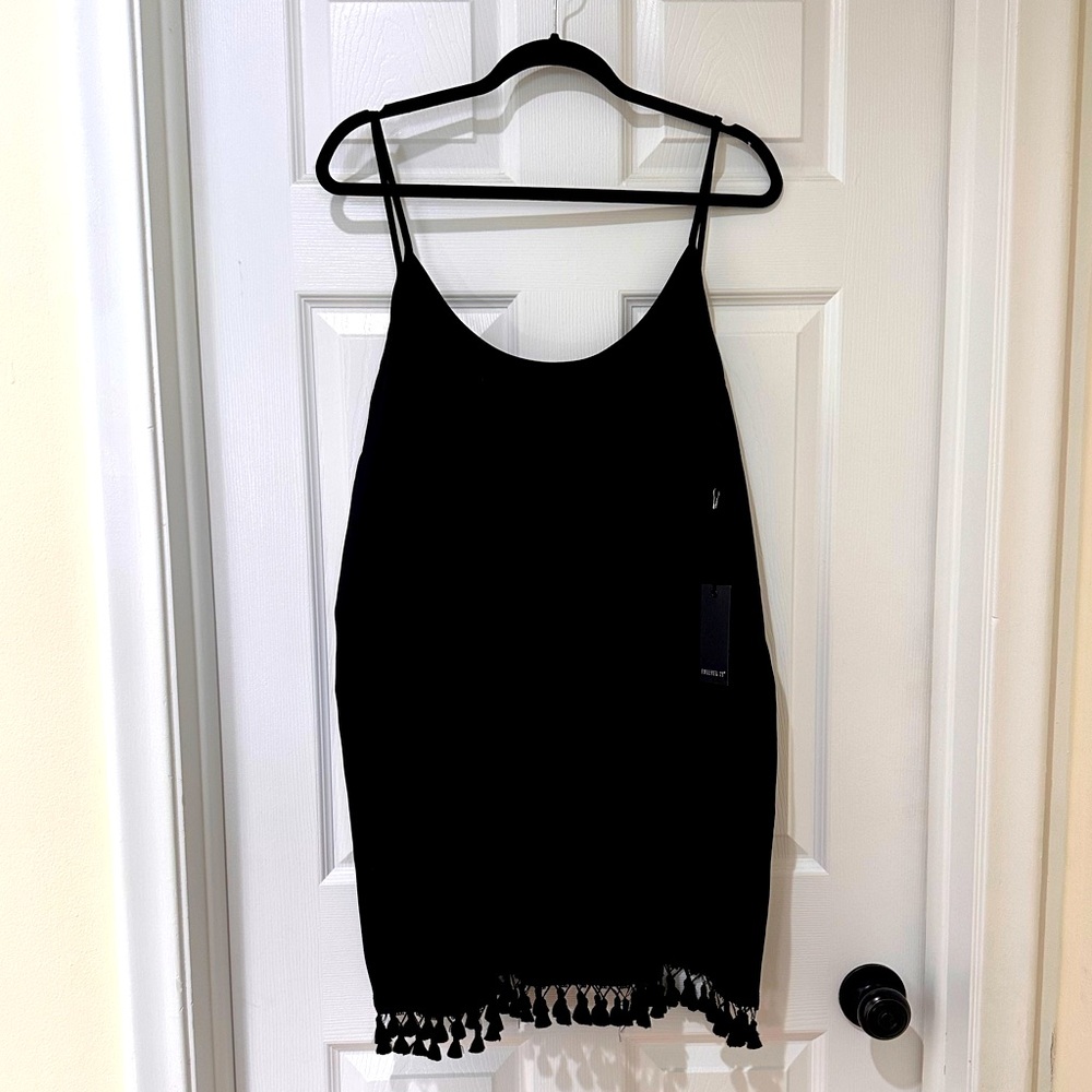 Forever 21 Brand new with tags Black mini swing tassel dress lbd size L